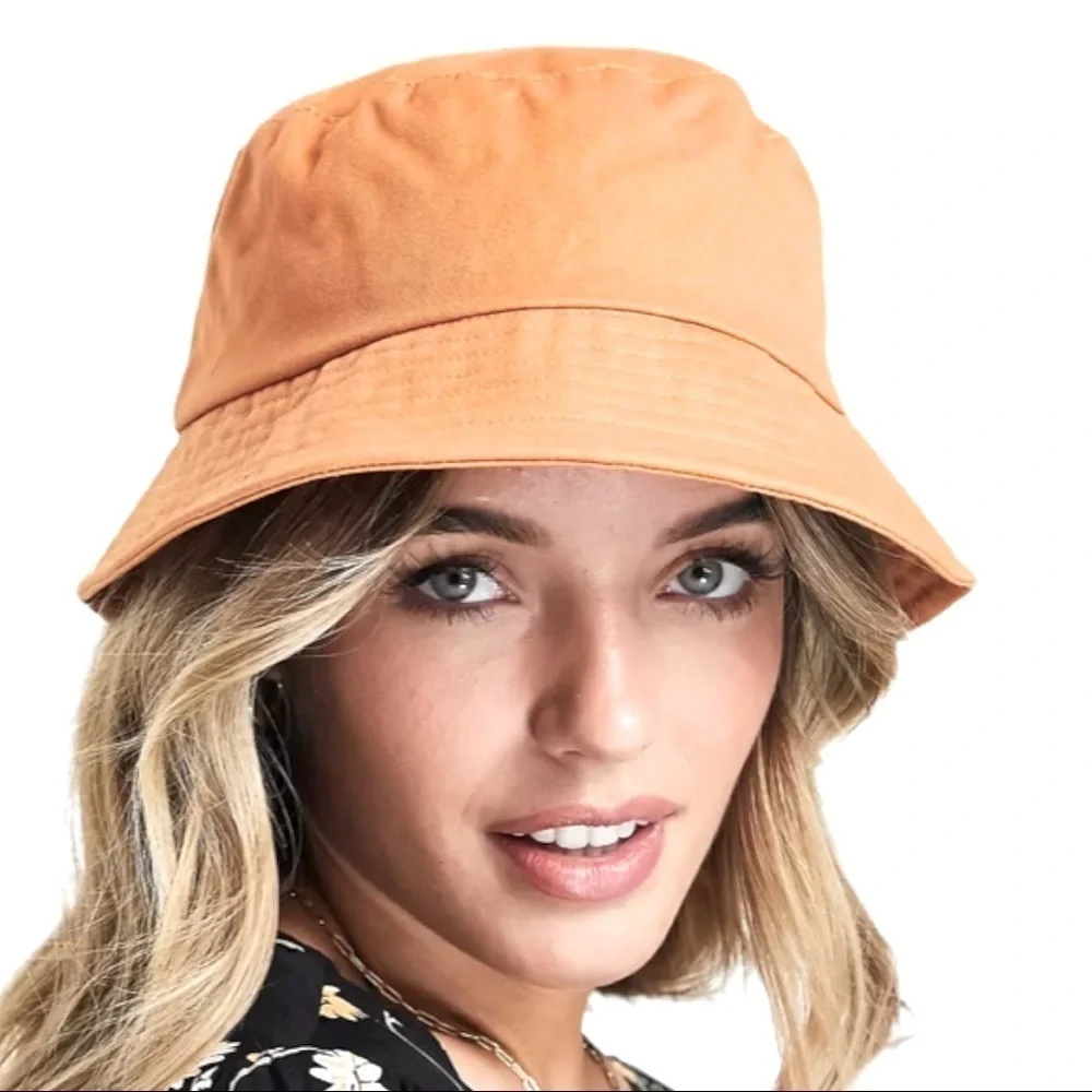 Steve Madden Canvas Bucket Hat Women’s OS Peach NWT